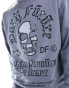 ASOS DARK FUTURE oversized sweatshirt in grey with skull print