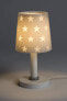 Dalber Kinder Tischlampe Nachttischlampe Sterne Stars Grau, 15 x 15 x 30 cm [Energy Class A++]