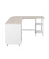 Фото #13 товара Wood L-Shape Home Office with Storage Two-Tone Desk