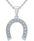 Фото #1 товара Macy's diamond Horseshoe Pendant Necklace (1/10 ct. t.w.) in Sterling Silver