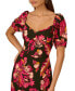 Women's Floral-Print Puffed-Sleeve Dress Burgndymlt, 10 - фото #5