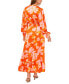ფოტო #2 პროდუქტის Women's Printed Tie-Neck Tiered Maxi Dress