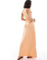 ASOS DESIGN scoop neck maxi dress with full hem in peach Koralle, 46 - фото #4