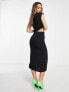 Фото #3 товара ASOS DESIGN collared cut out split leg midi dress in black