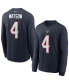 Фото #2 товара Men's Deshaun Watson Navy Houston Texans Player Name Number Long Sleeve T-shirt