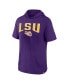 ფოტო #3 პროდუქტის Men's Purple LSU Tigers Outline Lower Arch Hoodie T-shirt