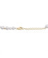 ფოტო #4 პროდუქტის Cultured Freshwater Baroque Pearl (4-5mm) & Cubic Zirconia Link Bracelet in 14k Gold-Plated Sterling Silver
