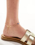 ASOS DESIGN anklet with blue eye charms in gold tone