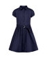 Plus Girls Uniform Belted Poplin Shirt Dress