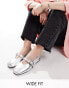 Фото #1 товара ASOS DESIGN Wide Fit Luxe Premium Leather Mary Jane ballet in silver