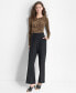 ფოტო #5 პროდუქტის Women's Animal-Print Ruched Crewneck Long-Sleeve Top