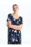 Фото #5 товара Платье женское с коротким рукавом LC WAIKIKI Grace V-образным вырезом с цветочным узором