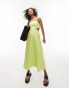 Фото #2 товара Topshop scallop edge midi dress in lime