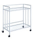 Cara 34.5" 2-Tier Rectangular Glass Serving Cart