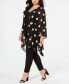 Plus Size Big Dot Chiffon Kimono