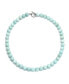 Bling Jewelry amazonite Light Aqua Blue Round Gem Stone 10MM Bead Strand Necklace Western Jewelry For Women Silver Plated Clasp 16 Inch