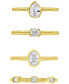 4-Pc. Set Cubic Zirconia Mixed-Cut Bezel & Claw Set Stack Rings