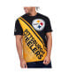 Фото #1 товара Men's Black/Gold Pittsburgh Steelers Finish Line Extreme Graphic T-Shirt