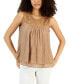 Фото #1 товара Women's Sleeveless Embroidered Lace Top, Created for Macy's