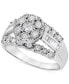 ფოტო #1 პროდუქტის Diamond Round & Baguette Cluster Ring (1/2 ct. t.w.) in 10k White Gold