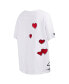 ფოტო #1 პროდუქტის Women's Snoopy White Peanuts Charming Letter Boyfriend T-Shirt