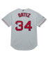 Mitchell Ness Men's David Ortiz Gray Boston Red Sox 2004 Cooperstown Collection Authentic Throwback Jersey