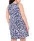 Фото #4 товара Plus Size Printed Keyhole Sleeveless Swing Dress