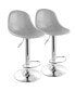 Фото #1 товара 2 Piece Adjustable Distressed Faux Leather Bucket Bar Stools in Gray with Chrome Base
