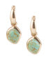 ფოტო #1 პროდუქტის Bold Bronze and Genuine Turquoise Drop Earrings