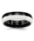 Фото #1 товара Ceramic Black and White Polished Wedding Band Ring