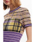 ფოტო #3 პროდუქტის Women's Checked knit T-shirt