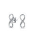 ფოტო #1 პროდუქტის Classic Cubic Zirconia Eternity CZ Accent Pave Romantic Love Knot Symbol Eternity Infinity Stud Earrings For Women Girlfriend .925 Sterling Silver