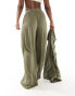 Southbeach oversized beach trousers in olive