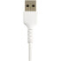 StarTech.com 6" (15cm) Durable White USB-A to Lightning Cable - Heavy Duty Rugged Aramid Fiber USB Type A to Lightning Charger/Sync Power Cord - Apple MFi Certified iPad/iPhone 12 - White - USB A - Lightning - 0.15 m - Male - Male