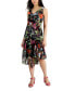 ფოტო #1 პროდუქტის Petite Floral Handkerchief-Hem Midi Dress