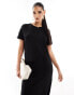 Фото #2 товара River Island t-shirt midi dress in black