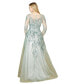 Фото #2 товара Women's High Neck Lace Gown with Sheer Sleeves