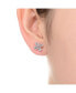 ფოტო #2 პროდუქტის GV Sterling Silver White Gold Plated Clear Pear and Round Cubic Zirconia Clover Earrings