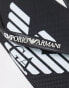 Emporio Armani Bodywear logo flip flops in black