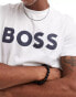 Фото #3 товара BOSS Orange thinking t-shirt in white with logo print