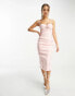 Фото #2 товара Band Of Stars Premium midi dress with diamante embellishment trims in blush