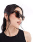 & Other Stories premium round cat eye sunglasses in light tortoise shell