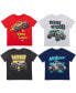 ფოტო #1 პროდუქტის Toddler Boys El Toro Loco Zombie Maximum Destruction 4 Pack Graphic T-Shirts to