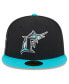 Фото #4 товара Бейсболка черная New Era Florida Marlins Big League Chew Team 59FIFTY восьмёрчатая для мужчин