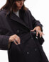 Topshop 2in1 borg trench coat in anthracite