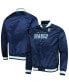 Men's Deep Sea Blue Seattle Kraken Satin Full-Snap Varsity Jacket