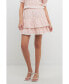 Women's Floral Eyelet Ruffled Mini Skirt