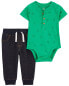 Фото #2 товара Baby 2-Piece Tropical Bodysuit Pant Set 6M