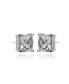 ფოტო #3 პროდუქტის Sterling Silver Cubic Zirconia Square Studs