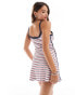 Фото #3 товара Cotton On rib contrast cami mini dress in nautical stripe